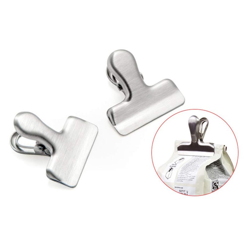 CNYMANY 10 pcs Large Stainless Steel Chip Bag Clips, CNYMANY 3 Sizes 4.7" 3" 1.6" Heavy Duty Air Tight Seal Grip Coffee Food Bag Clamps for Office Kitchen Home Use - Image 5